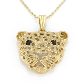Leopard Pendant In 18 Carat Gold Vermeil With Sapphires, 2 of 5