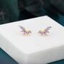 Purple Opal Marquise Cluster Stud Earrings, thumbnail 3 of 11