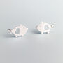 Sterling Silver Pig Stud Earrings, thumbnail 2 of 5