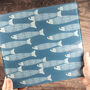 Teal Blue Ocean Shoal Chopping Board Heatproof Trivet, thumbnail 7 of 9