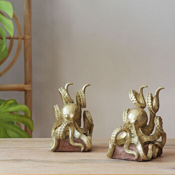 Octopus Bookends In Gold And Silver, 5 of 7