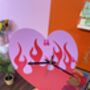 Flames Heart Shape Decorative Clock, thumbnail 12 of 12