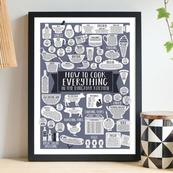 Personalised Kitchen Print How To Cook Everything, 2 of 12