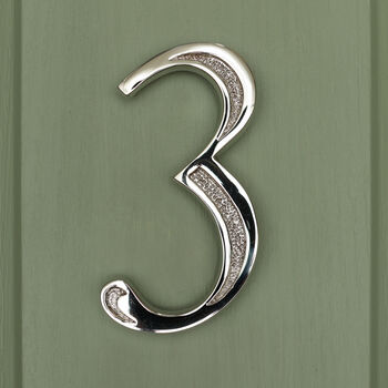 Premium Floating Engraved House Numbers In Nickel Finish, 9 of 12