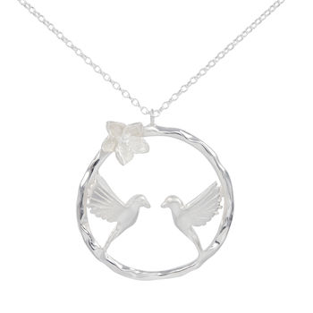 Turtle Dove Infinity Necklace In Silver, 3 of 5