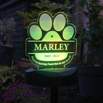 Personalised Pet Memorial Garden Stake Solar Light, 8 of 10