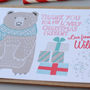 12 Personalised Christmas Bear Thank You Cards, thumbnail 4 of 4