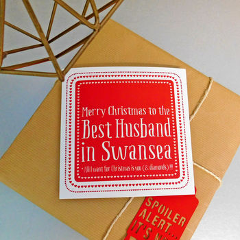 Personalised Best Husband Christmas Card, 2 of 3