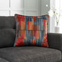 Geo Red Soft Velvet 50cm X 50cm Cushion Including Pad 42006208, thumbnail 1 of 3