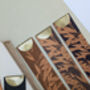 Personalised Bamboo Print Leather And Brass Bookmark, thumbnail 5 of 7