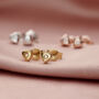 Diamond Heart Stud Earrings, thumbnail 3 of 6