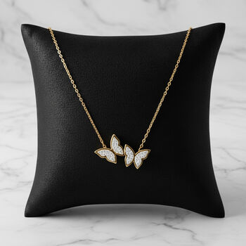 Women's Butterfly Necklace In 18k Gold, Butterfly Jewellery Gift, 2 of 4