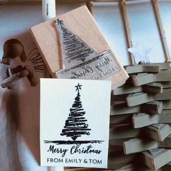 Christmas Personalised Family Gift Wrap Rubber Stamp, 4 of 8