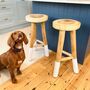 Natural Wood Bar Stool With White Legs, thumbnail 2 of 5
