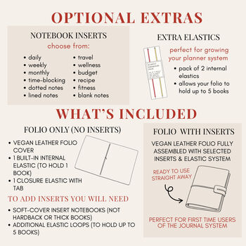 Personalised Refillable A5 Planner Folio | Vegan Leather Journal Cover, 7 of 12