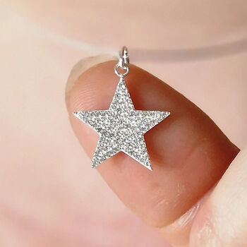 Sterling Silver Twinkling Star Necklace, 3 of 12