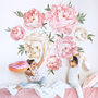 Watercolour Peonies Fabric Wall Sticker, thumbnail 1 of 5