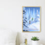 Go Snowshoeing Travel Poster Art Print, thumbnail 2 of 8