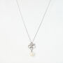 Crystal Bow And Pearl Pendant Necklace, thumbnail 2 of 3