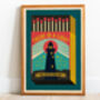 Lighthouse Matchbox Art Print Poster, Retro Matchbox Poster, thumbnail 2 of 4