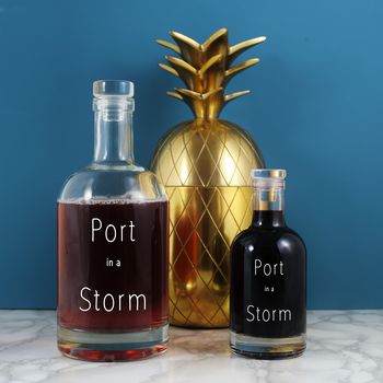 'Port In A Storm' Etched Alcohol Decanter, 3 of 5