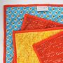 Vibrant Orange Blue Personalised Patchwork Blanket, thumbnail 3 of 12