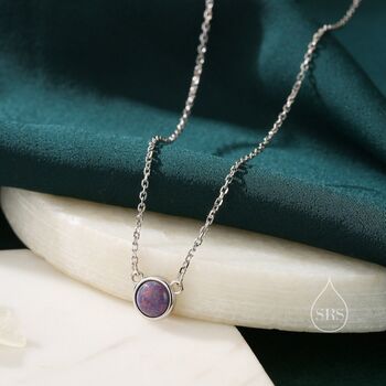 Cosmic Opal Dainty Coin Pendant Necklace, 8 of 12