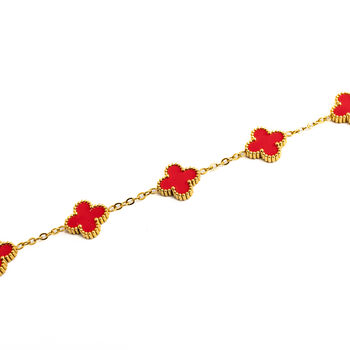 Clover Bracelet Gold/Red, 3 of 3