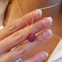 Ruby July Birthstone Gold Plated Pendant Charm Necklace, thumbnail 2 of 4