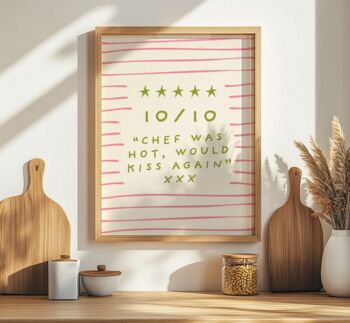 10/10 Chef Was Hot Wall Art Print Kitchen Poster, 5 of 5