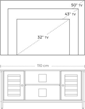 Industrial Tv Stand With Louvered Doors And Storage, 8 of 9