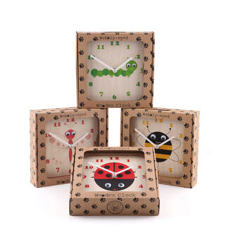 Children's Wooden Wobbly Eyed Animal Clocks, 2 of 10