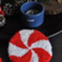 Christmas Snowflake Punch Needle Mug Rug And Coaster, thumbnail 5 of 5