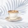 Beige Tea Cup With Saucer Handmade Porcelain Drip Glaze, thumbnail 2 of 6