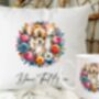 Personalised Chihuahua Summer Floral Dog Wreath Cushion And Mug Gift Bundle, thumbnail 1 of 4