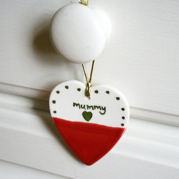 Ceramic Hanging Heart Decoration Mummy Gift, 2 of 2