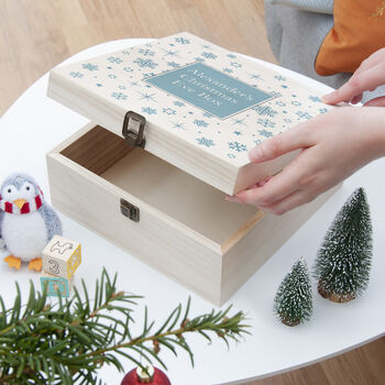 Personalised Ice Blue Snowflake Christmas Eve Box, 4 of 10