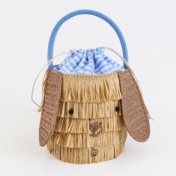 Woven Raffia Puppy Basket Bag, 2 of 8