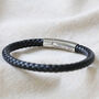 Men's Personalised Engraved Polished Leather Bracelet, thumbnail 4 of 10