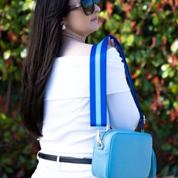 Blue Stripe Bag Strap | Extra Long Crossbody Replacement Bag Strap, 4 of 4