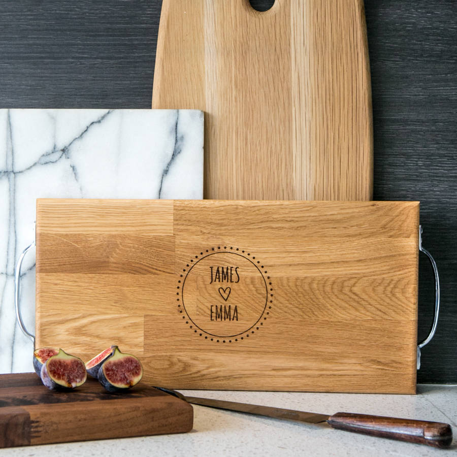 personalised large oak serving board by dust and things