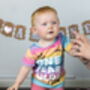 Birthday Club 1st Birthday Rainbow T Shirt, thumbnail 4 of 6