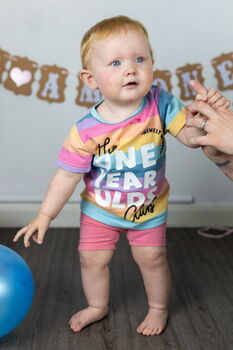 Birthday Club 1st Birthday Rainbow T Shirt, 4 of 6