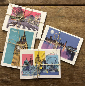 Set Of Eight London Location Postcards, 3 of 5