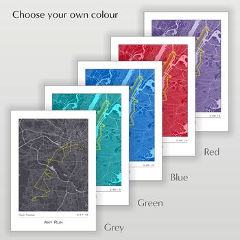 Great North Run Route Map Personalised Runner Gift, 4 of 6