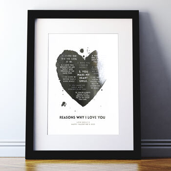 Metallic Personalised Reasons Why I Love You Print By Spin Collective