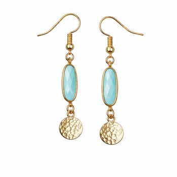 Gold Plated Grey Topaz Gemstone And Charm Drop Earrings, 4 of 7