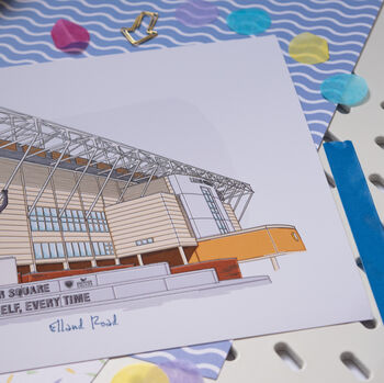 Personalised Leeds Stadium Print, Football Gift, 7 of 10