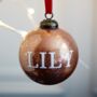 Glitter Rose Gold Glass Personalised Bauble, thumbnail 1 of 4