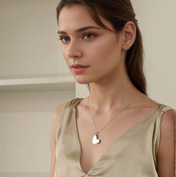 Sterling Silver Pebble Heart Photo Locket Necklace, 2 of 8